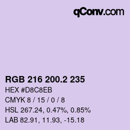 カラーコード: RGB 216 200.2 235 | qconv.com