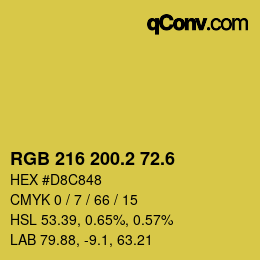 カラーコード: RGB 216 200.2 72.6 | qconv.com