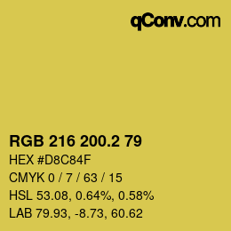 カラーコード: RGB 216 200.2 79 | qconv.com