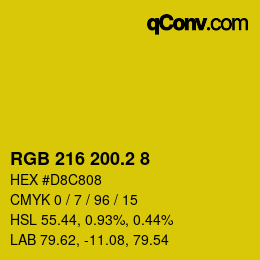 カラーコード: RGB 216 200.2 8 | qconv.com