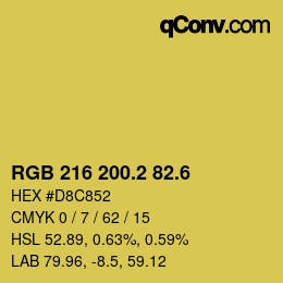 カラーコード: RGB 216 200.2 82.6 | qconv.com