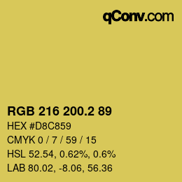 カラーコード: RGB 216 200.2 89 | qconv.com