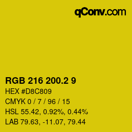 カラーコード: RGB 216 200.2 9 | qconv.com