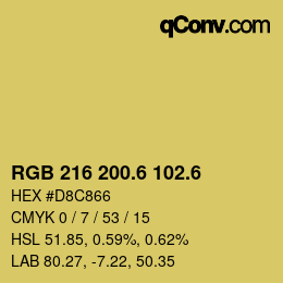カラーコード: RGB 216 200.6 102.6 | qconv.com