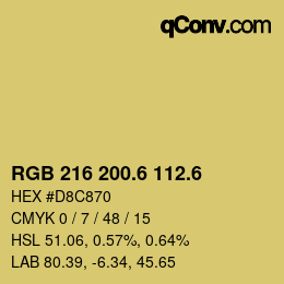 カラーコード: RGB 216 200.6 112.6 | qconv.com