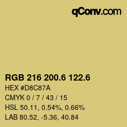 カラーコード: RGB 216 200.6 122.6 | qconv.com