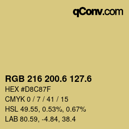 カラーコード: RGB 216 200.6 127.6 | qconv.com