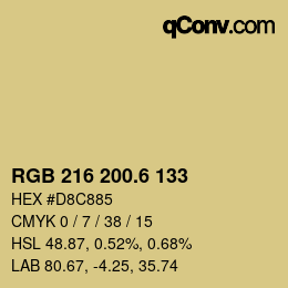 カラーコード: RGB 216 200.6 133 | qconv.com