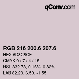 カラーコード: RGB 216 200.6 207.6 | qconv.com