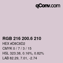 カラーコード: RGB 216 200.6 210 | qconv.com