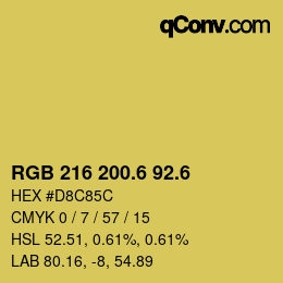 カラーコード: RGB 216 200.6 92.6 | qconv.com