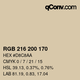 Código de color: RGB 216 200 170 | qconv.com