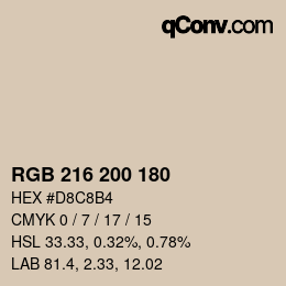 Farbcode: RGB 216 200 180 | qconv.com