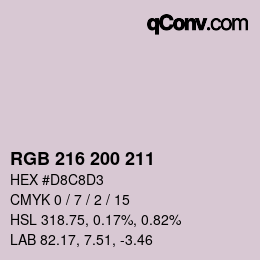 Color code: RGB 216 200 211 | qconv.com