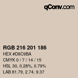 Farbcode: RGB 216 201 186 | qconv.com