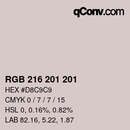 Color code: RGB 216 201 201 | qconv.com