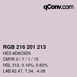 Color code: RGB 216 201 213 | qconv.com