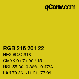 Color code: RGB 216 201 22 | qconv.com