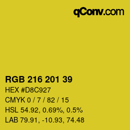Color code: RGB 216 201 39 | qconv.com