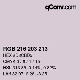 颜色代码: RGB 216 203 213 | qconv.com