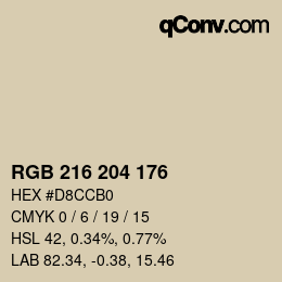 Farbcode: RGB 216 204 176 | qconv.com