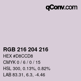 Farbcode: RGB 216 204 216 | qconv.com