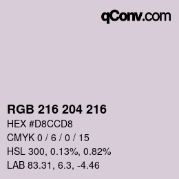 Color code: RGB 216 204 216 | qconv.com