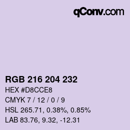 Farbcode: RGB 216 204 232 | qconv.com