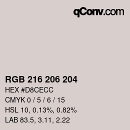 Color code: RGB 216 206 204 | qconv.com