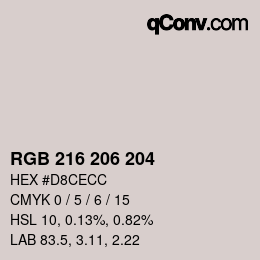 Code couleur: RGB 216 206 204 | qconv.com