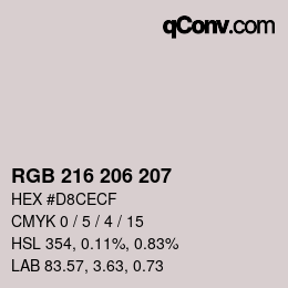 カラーコード: RGB 216 206 207 | qconv.com