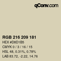 カラーコード: RGB 216 209 181 | qconv.com