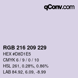 Color code: RGB 216 209 229 | qconv.com