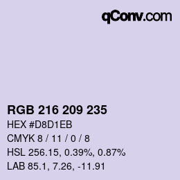 カラーコード: RGB 216 209 235 | qconv.com