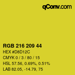 Color code: RGB 216 209 44 | qconv.com