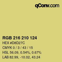 Color code: RGB 216 210 124 | qconv.com