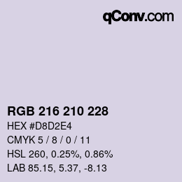 Farbcode: RGB 216 210 228 | qconv.com
