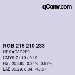 Color code: RGB 216 210 233 | qconv.com