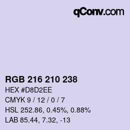 Color code: RGB 216 210 238 | qconv.com