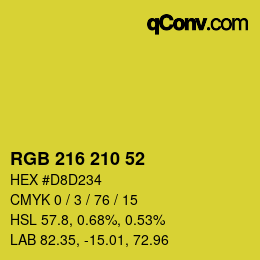 Color code: RGB 216 210 52 | qconv.com