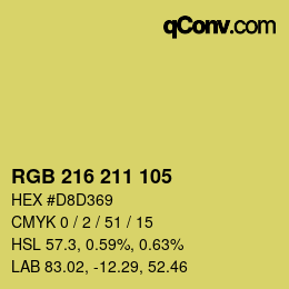 Code couleur: RGB 216 211 105 | qconv.com