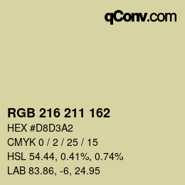 Color code: RGB 216 211 162 | qconv.com