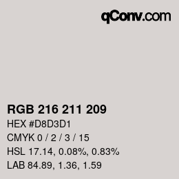 Código de color: RGB 216 211 209 | qconv.com