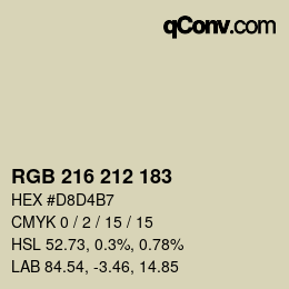 Farbcode: RGB 216 212 183 | qconv.com