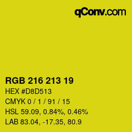 颜色代码: RGB 216 213 19 | qconv.com