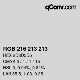 颜色代码: RGB 216 213 213 | qconv.com