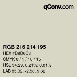 カラーコード: RGB 216 214 195 | qconv.com