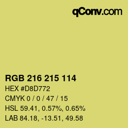 Color code: RGB 216 215 114 | qconv.com