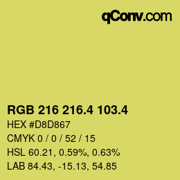 カラーコード: RGB 216 216.4 103.4 | qconv.com