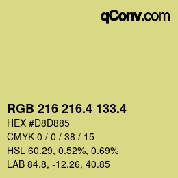 カラーコード: RGB 216 216.4 133.4 | qconv.com